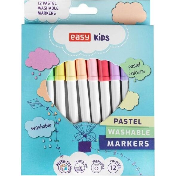 Easy Stationery Pisaki spieralne 12 kolorów Pastel EASY