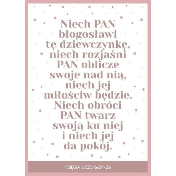 Koinonia Kartka - Niech Pan błogosławi tę dziewczynkę...