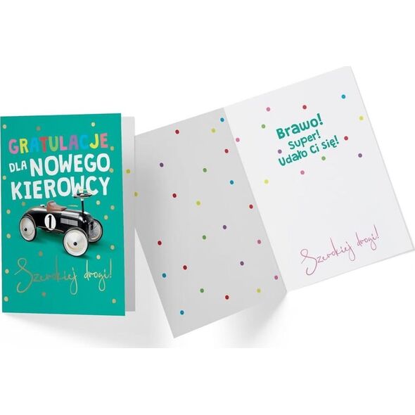 KUKARTKA Karnet B6 PP-2207 Gratulacje, nowy kierowca