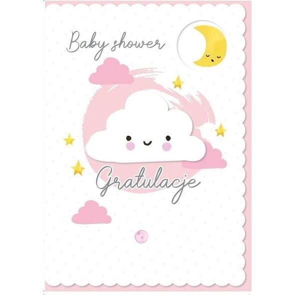 KUKARTKA Karnet B6 DK-836 Baby shower (różowy)