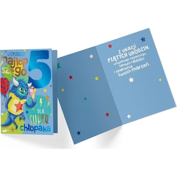 KUKARTKA Karnet PR-326 Urodziny 5 chłopiec