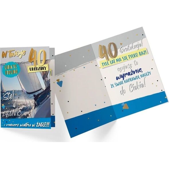 KUKARTKA Karnet B6 PP-2191 Urodziny 40 power