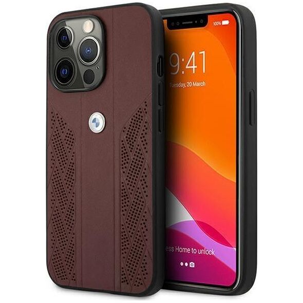 BMW Etui Bmw Bmhcp13Lrsppr Iphone 13 Pro/13 6,1" Czerwony/Red Hardcase Leather Curve Perforate