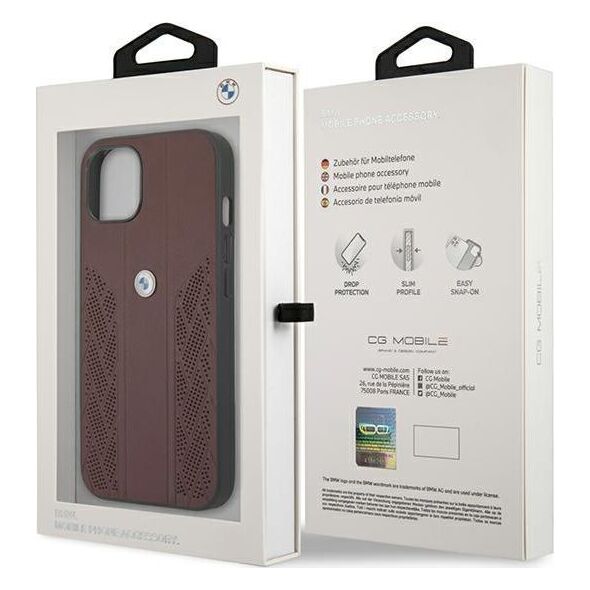BMW Etui Bmw Bmhcp13Srsppr Iphone 13 Mini 5,4" Czerwony/Red Hardcase Leather Curve Perforate