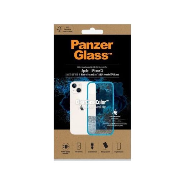 PanzerGlass PanzerGlass ClearCase iPhone 13 6.1" Antibacterial Military grade Bondi Blue 0331