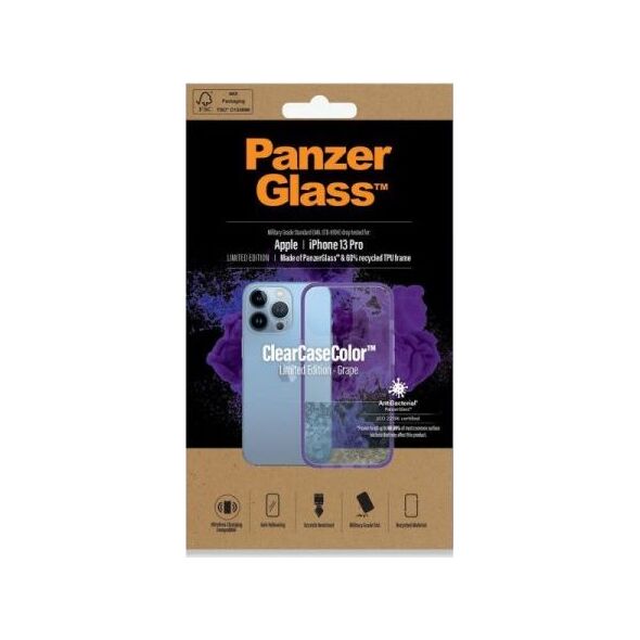PanzerGlass PanzerGlass ClearCase iPhone 13 Pro 6.1" Antibacterial Military grade Grape 0337