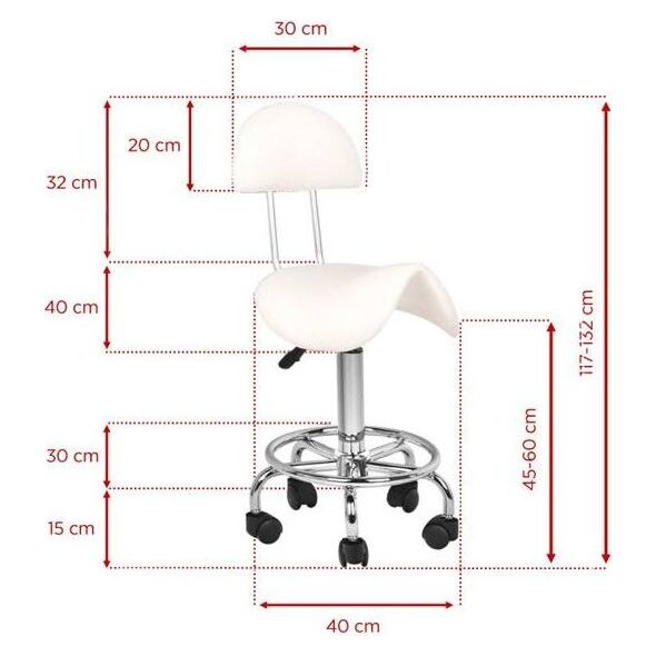 Activeshop Taboret kosmetyczny 6001 biały universal