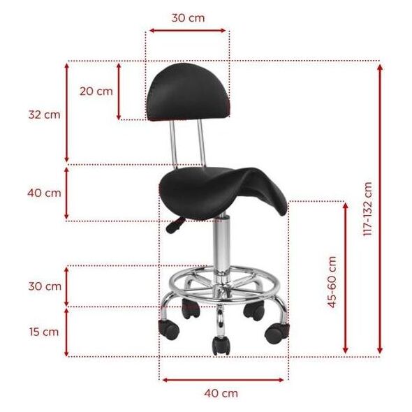 Activeshop Taboret kosmetyczny 6001 czarny universal