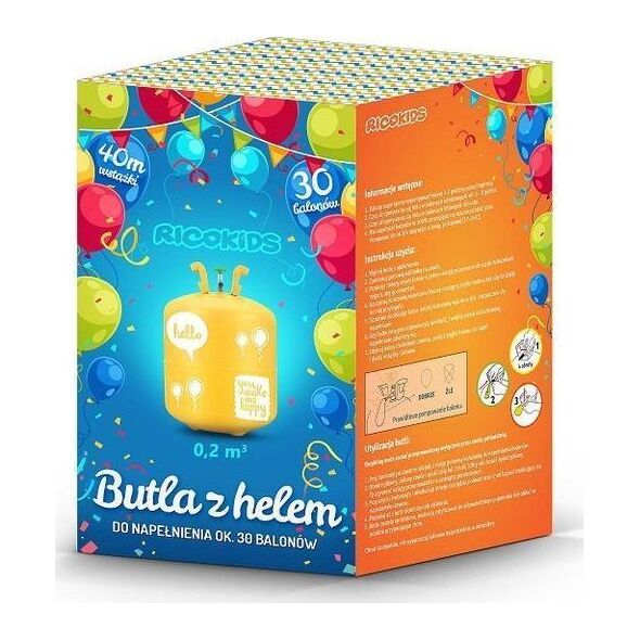 Global income Butla z helem 0,42m3 Ricokids 50 balonów i wstążka 60m