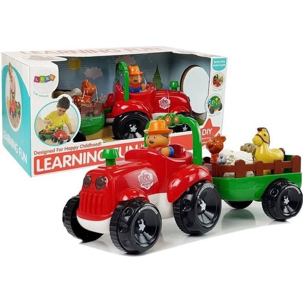 Lean Sport Traktor z Przyczepką, Zwierzętami Dla Niemowląt na Baterie Światła Dźwięk