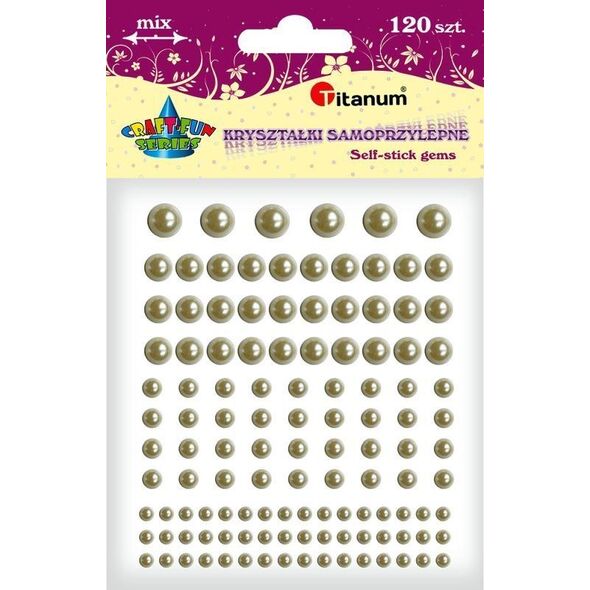 Titanum Kryształki samoprzylepne perełki mix 120szt