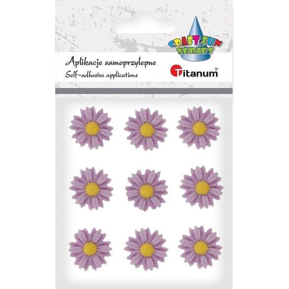Titanum Kwiatki samoprzylepne z żywicy stokrotki mix 9szt