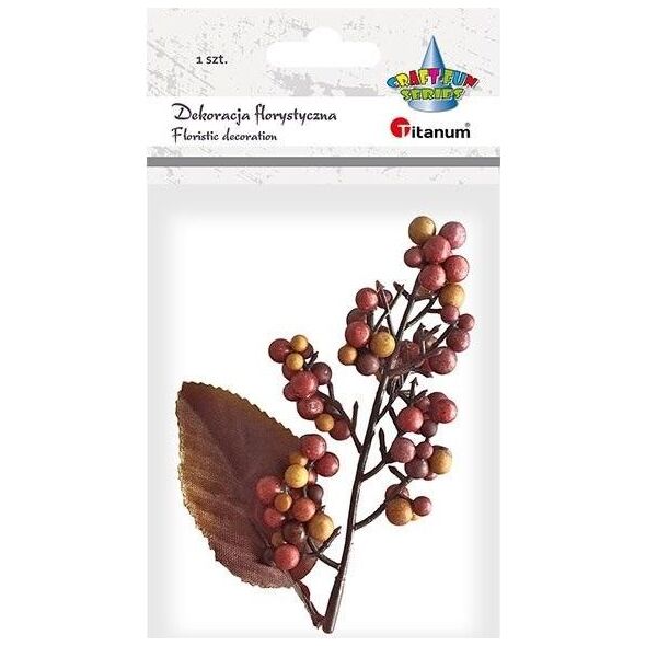 Titanum Kiść jagód z liściem mix 1szt