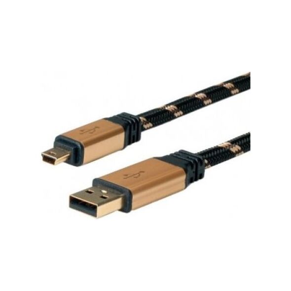 Kabel USB Roline USB-A - miniUSB 1.8 m Czarny (11.02.8822)