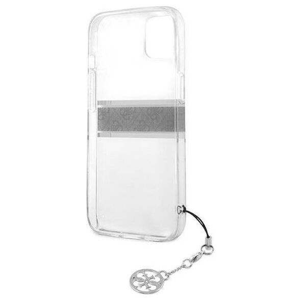 Guess Etui Guess GUHCP13SKB4GGR Apple iPhone 13 mini Transparent hardcase 4G Grey Strap Charm