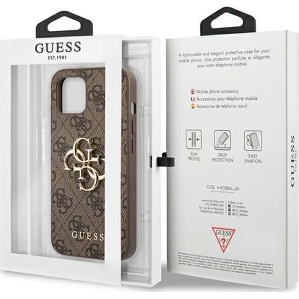 Guess Etui Guess GUHCP13M4GMGBR Apple iPhone 13 brązowy/brown hardcase 4G Big Metal Logo