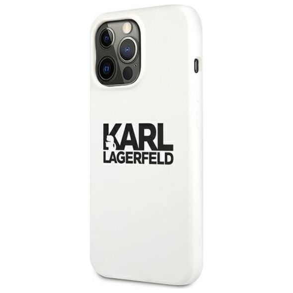 Karl Lagerfeld Etui Karl Lagerfeld KLHCP13LSLKLWH Apple iPhone 13 Pro Silicone Stack Logo biały/white
