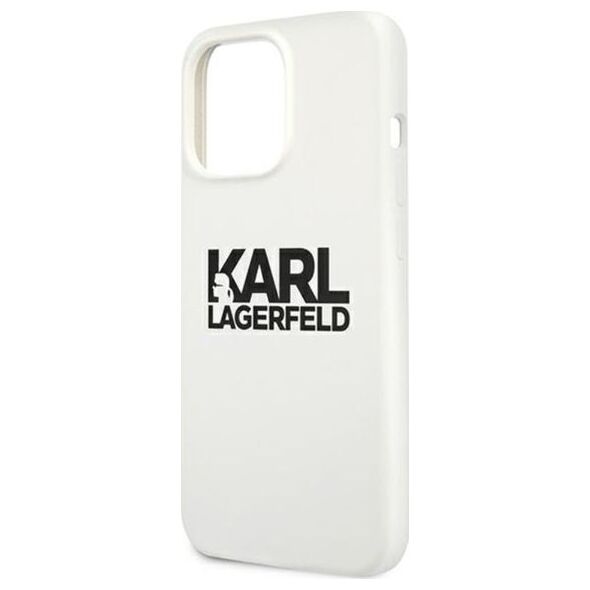 Karl Lagerfeld Etui Karl Lagerfeld KLHCP13LSLKLWH Apple iPhone 13 Pro Silicone Stack Logo biały/white