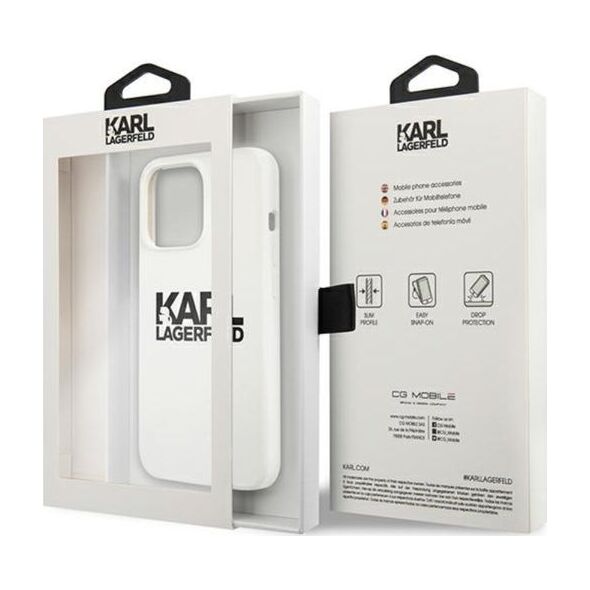 Karl Lagerfeld Etui Karl Lagerfeld KLHCP13LSLKLWH Apple iPhone 13 Pro Silicone Stack Logo biały/white