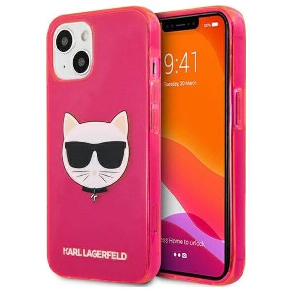 Karl Lagerfeld Etui Karl Lagerfeld KLHCP13SCHTRP Apple iPhone 13 mini różowy/pink hardcase Glitter Choupette Fluo