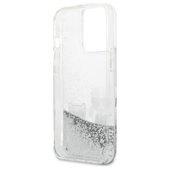Karl Lagerfeld Etui Karl Lagerfeld KLHCP13XGKCS Apple iPhone 13 Pro Max srebrny/silver hardcase Liquid Glitter Karl&Choupette