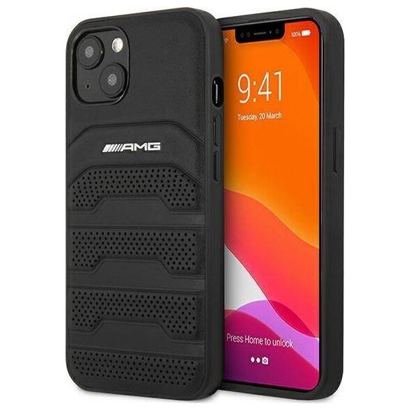 Mercedes Etui Mercedes AMG AMHCP13SGSEBK Apple iPhone 13 mini czarny/black hardcase Leather Debossed Lines