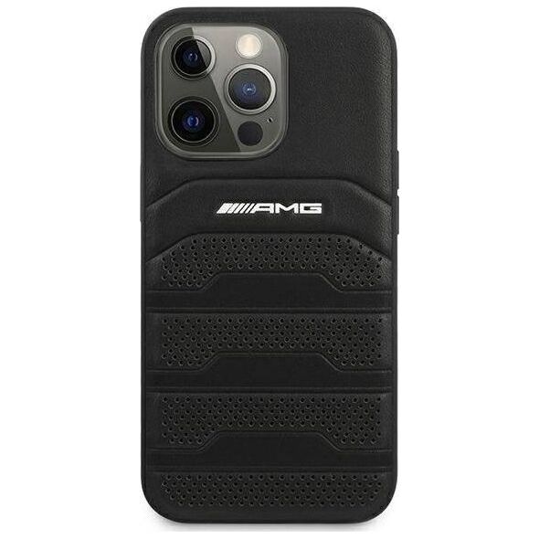 Mercedes Etui Mercedes AMG AMHCP13LGSEBK Apple iPhone 13 Pro czarny/black hardcase Leather Debossed Lines