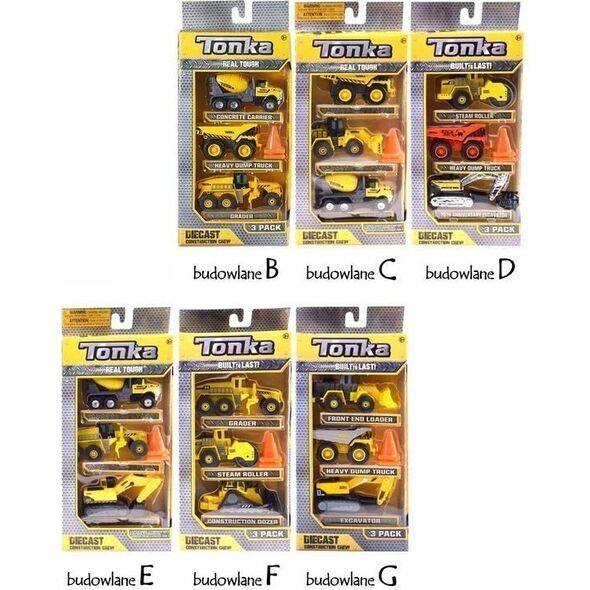 Hasbro Maszyny budowlane Tonka Autka zestaw 3 szt ZA3617