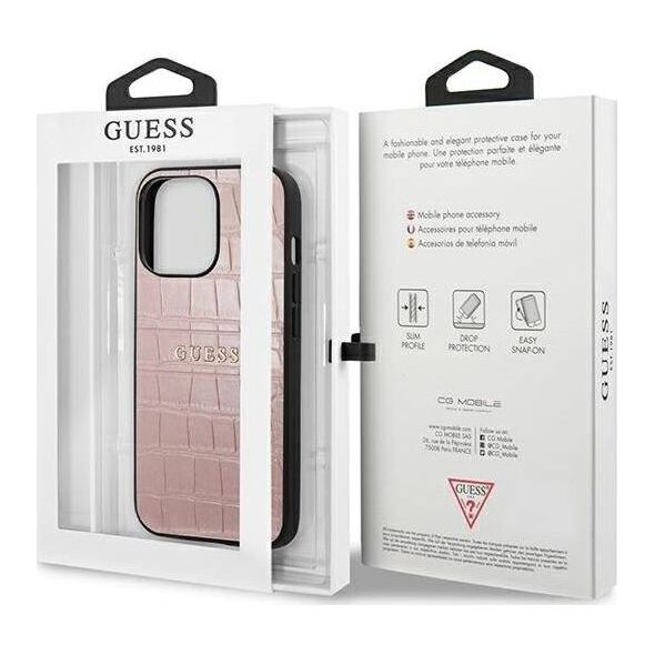 Guess Guess GUHCP13LPCRBPI iPhone 13 Pro / 13 6,1" różowy/pink Croco Strap Collection