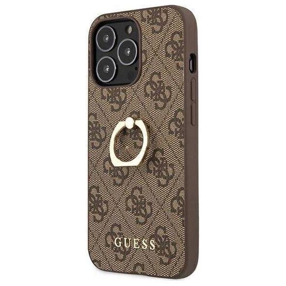 Guess Guess GUHCP13L4GMRBR iPhone 13 Pro / 13 6,1" brązowy/brown hardcase 4G with ring stand