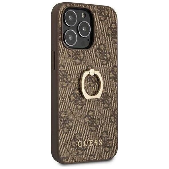 Guess Guess GUHCP13L4GMRBR iPhone 13 Pro / 13 6,1" brązowy/brown hardcase 4G with ring stand