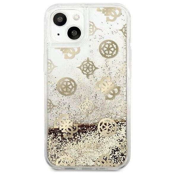 Guess Guess GUHCP13SLGPEGO iPhone 13 mini 5,4" złoty/gold hardcase Peony Liquid Glitter