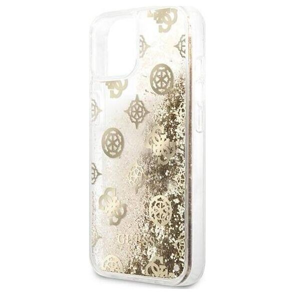 Guess Guess GUHCP13SLGPEGO iPhone 13 mini 5,4" złoty/gold hardcase Peony Liquid Glitter