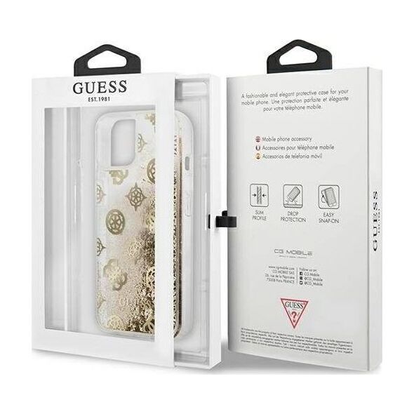 Guess Guess GUHCP13SLGPEGO iPhone 13 mini 5,4" złoty/gold hardcase Peony Liquid Glitter