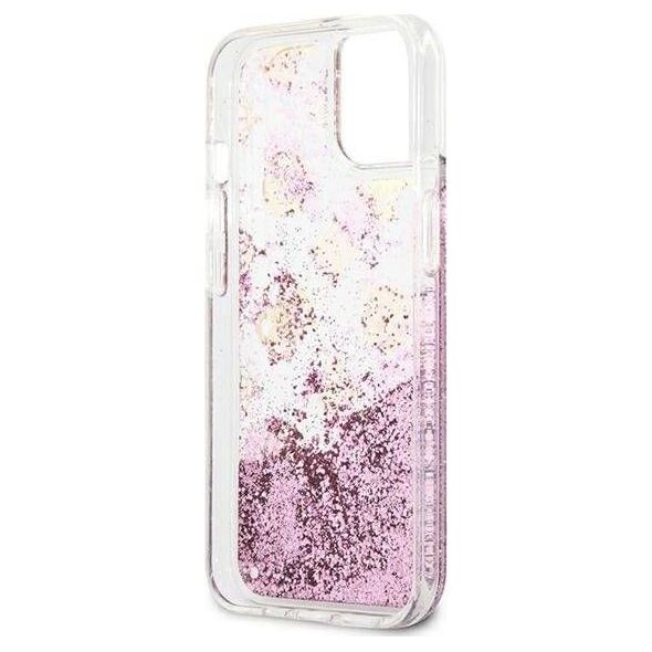 Guess Guess GUHCP13SLGPEPI iPhone 13 mini 5,4" różowy/pink hardcase Peony Liquid Glitter