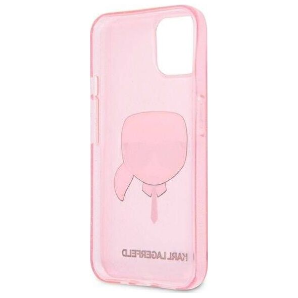 Karl Lagerfeld Karl Lagerfeld KLHCP13SKHTUGLP iPhone 13 mini 5,4" różowy/pink hardcase Glitter Karl`s Head