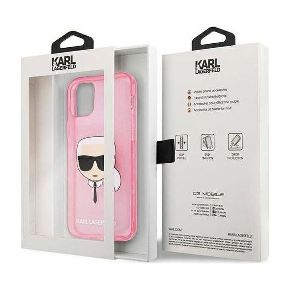 Karl Lagerfeld Karl Lagerfeld KLHCP13SKHTUGLP iPhone 13 mini 5,4" różowy/pink hardcase Glitter Karl`s Head