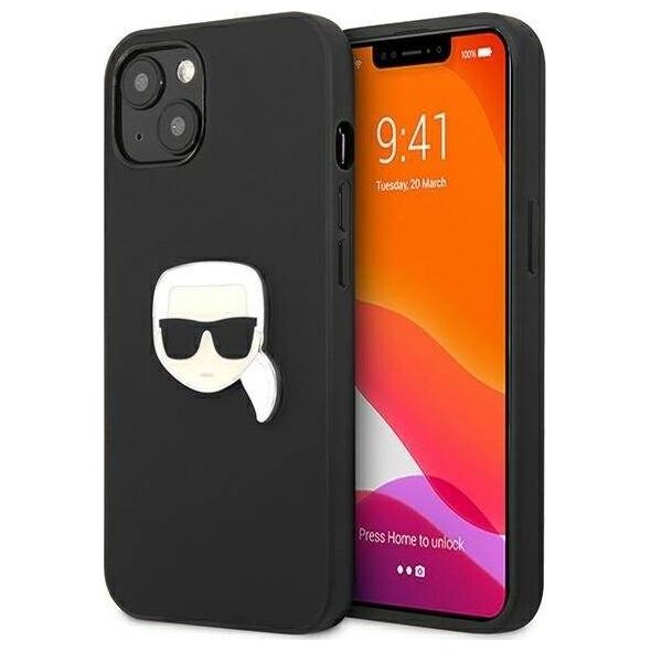 Karl Lagerfeld Karl Lagerfeld KLHCP13SPKMK iPhone 13 mini 5,4" czarny/black hardcase Leather Ikonik Karl`s Head Metal