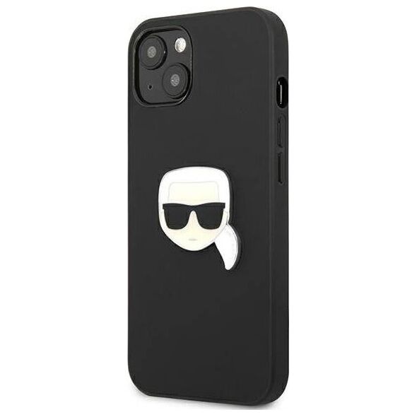 Karl Lagerfeld Karl Lagerfeld KLHCP13SPKMK iPhone 13 mini 5,4" czarny/black hardcase Leather Ikonik Karl`s Head Metal