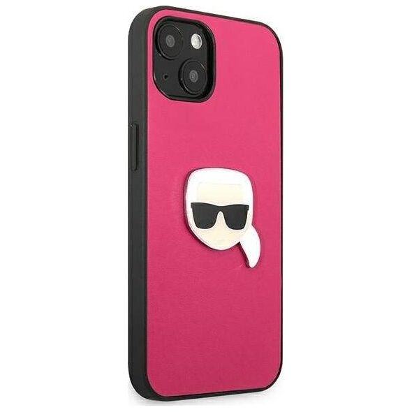 Karl Lagerfeld Karl Lagerfeld KLHCP13SPKMP iPhone 13 mini 5,4" różowy/pink hardcase Leather Ikonik Karl`s Head Metal