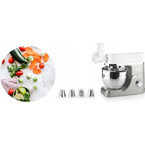 Robot planetarny Eta ROBOT PLANETARNY GUSTUS MAXIMUS IV 1200W (2 x MISA 5,5L. 3 MIESZADŁA, BLENDER, MASZYNKA, SZATKOWNICA)