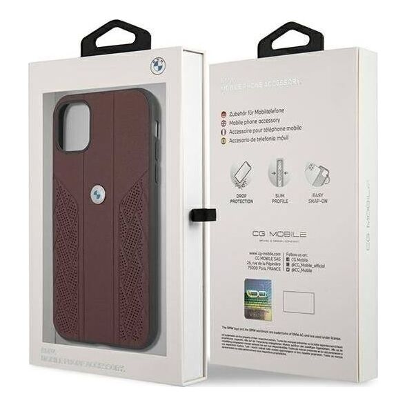 BMW Etui BMW BMHCN61RSPPR Apple iPhone 11 czerwony/red hardcase Leather Curve Perforate