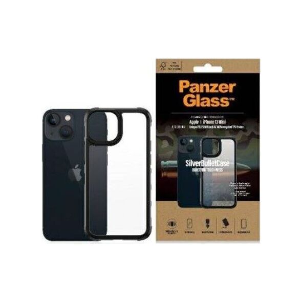 PanzerGlass PanzerGlass ClearCase iPhone 13 Mini 5.4" black Antibacterial Military grade SilverBullet 0318