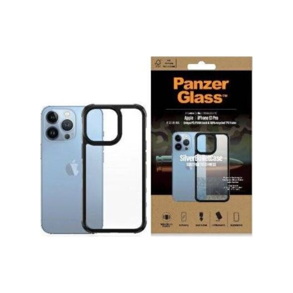 PanzerGlass PanzerGlass ClearCase iPhone 13 Pro 6.1" black Antibacterial Military grade SilverBullet 0324