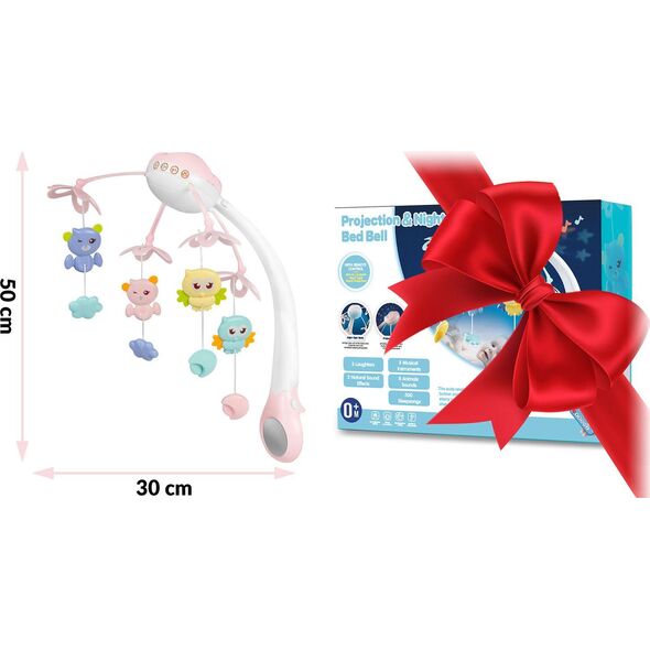 Ricokids Karuzela do łóżeczka z projektorem RK-813 różowa