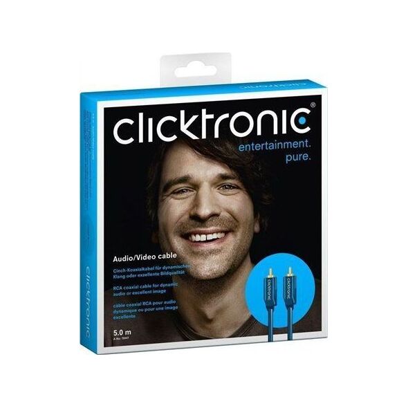 Kabel Clicktronic RCA (Cinch) - RCA (Cinch) 5m granatowy (70447)