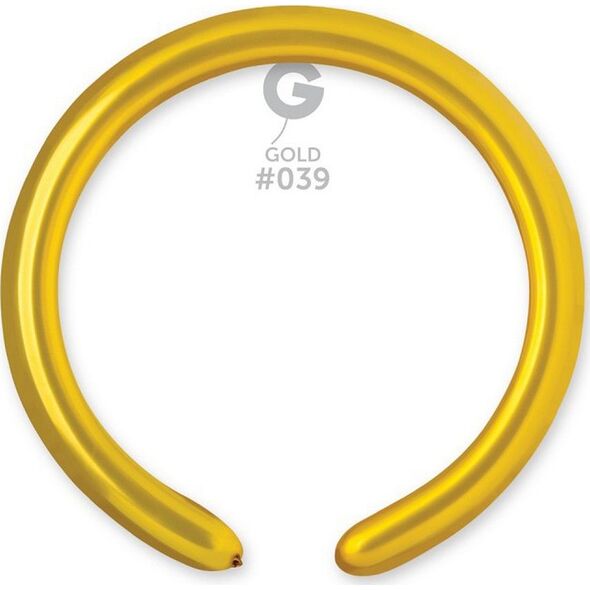 Gemar Balony do modelowania metaliczne Złote, D4, Dł. 140 cm, Śr. 5 cm, 100 szt.