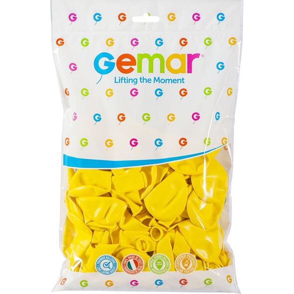 Gemar Balony pastelowe Żółte, G110, 30 cm, 100 szt.