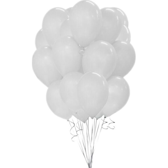 GoDan Balony metaliczne Białe, B&C, 30 cm, 50 szt.