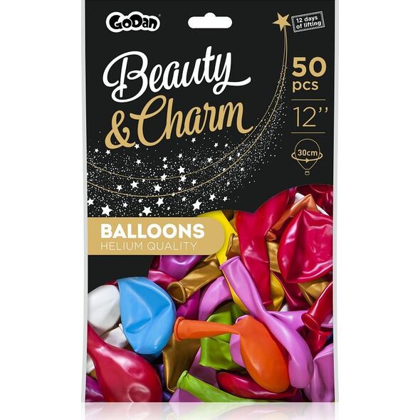 GoDan Balony metaliczne Różnokolorowe Mix, B&C, 30 cm, 50 szt.